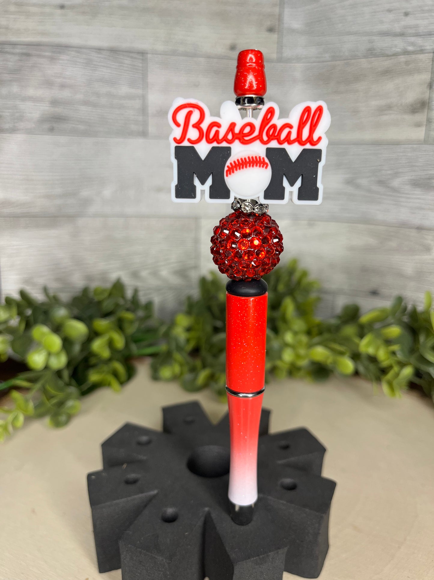 Baseball Red Bling Mom Pen